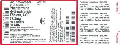 37.5mg 30ct (Label Phentermine HCl Tabs 37.5mg Bpi(10544 552 30) Mutual(53489 676 10) Rev1)